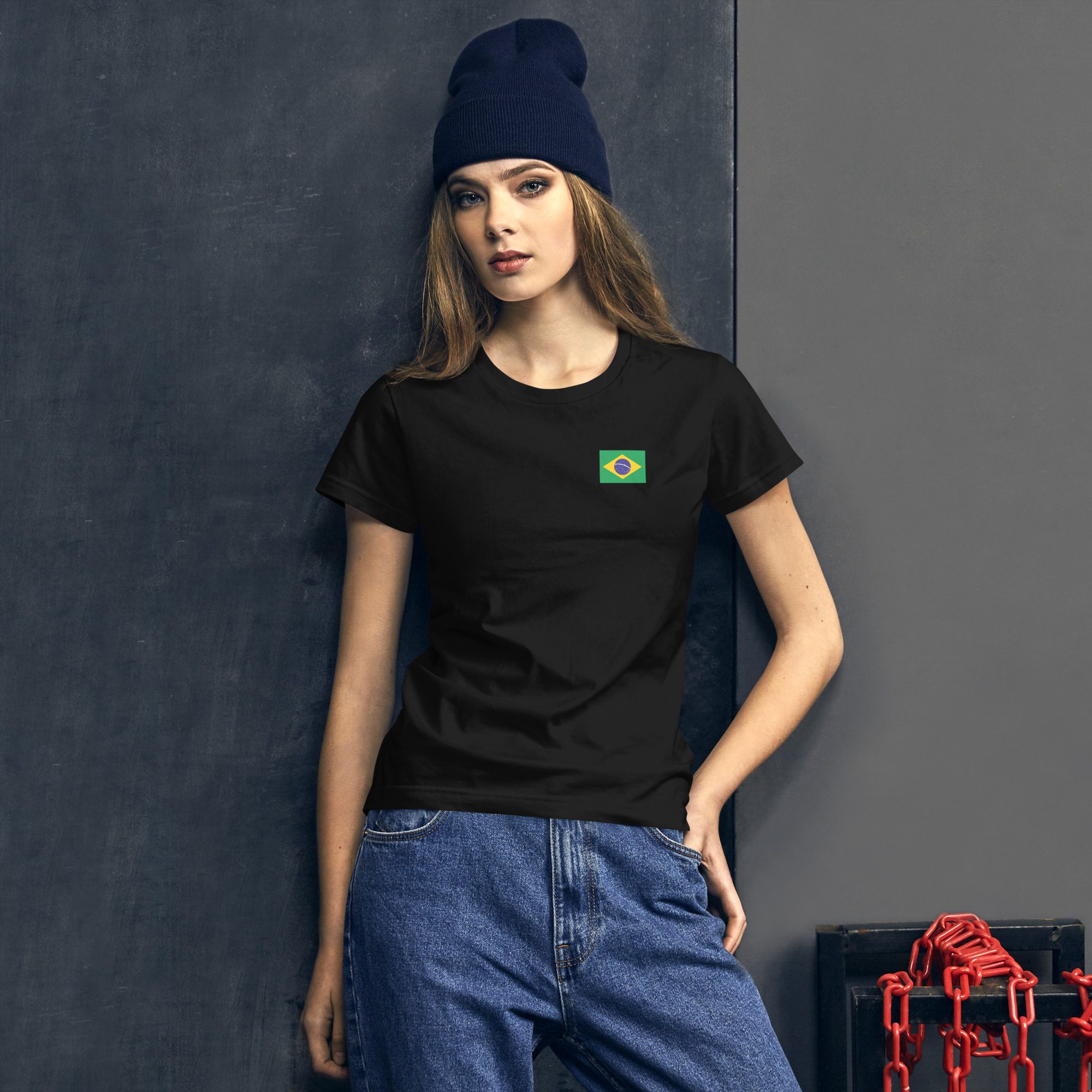 BrasilShirt® – Camiseta feminina com mangas curtas
